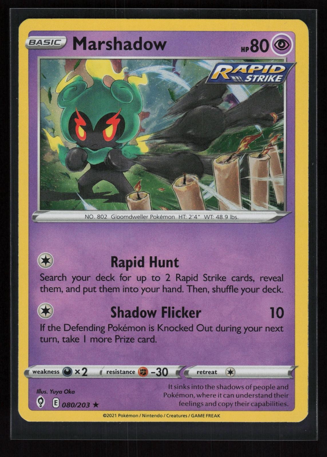 Marshadow (Cosmo Holo) Rare 080/203 Holo Lightly Played