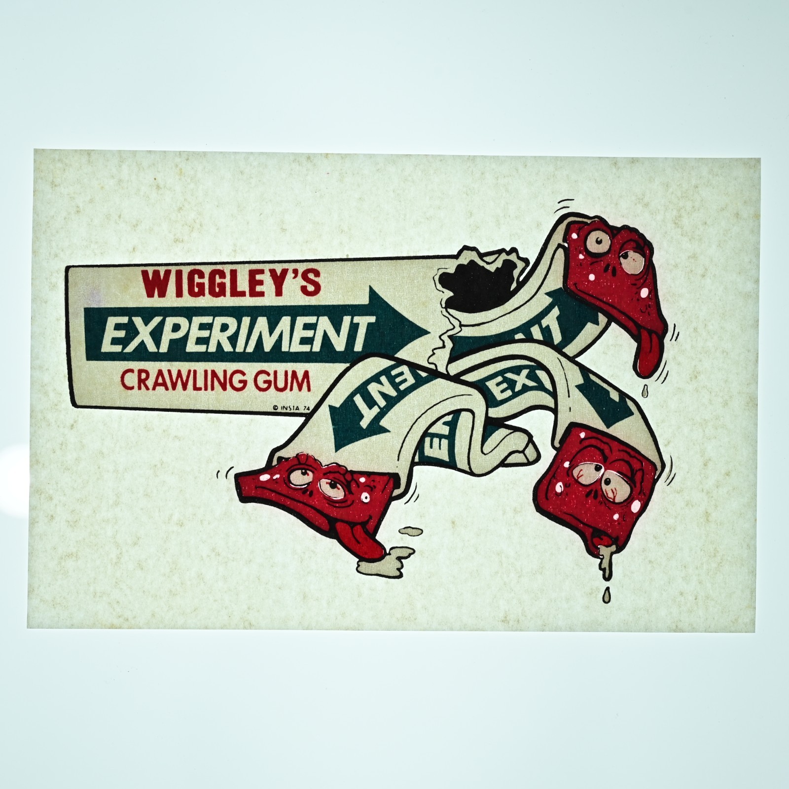Original VINTAGE 1970s Heat Transfer | Wrigley's Crawling Gum | Iron On