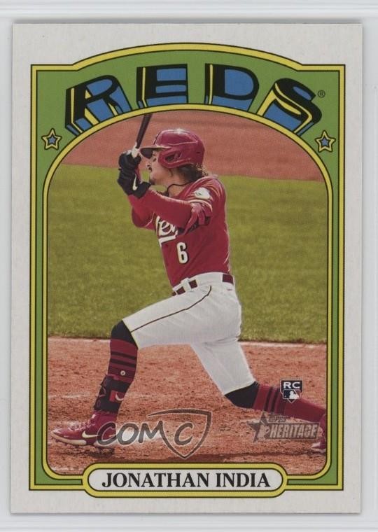 2021 Heritage High Number Action Image Variation SP Jonathan India Rookie RC