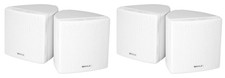  4 Rockville Cube 3.5" 30w RMS White Home Theater Wall Speakers Swivel Brackets