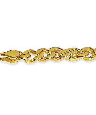 18k Solid Yellow Gold Handmade 7mm Curb Link Bracelet, 7