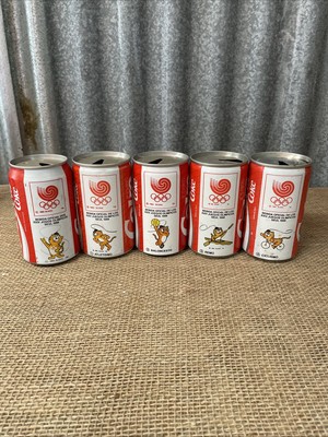 5x Vintage Coca Cola Coke Dosen Seoul 1988 Olympiade Spanische Dosen