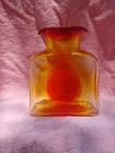Vintage Blenko Glass Double Spout Pitcher Amberina Red to Yellow MCM