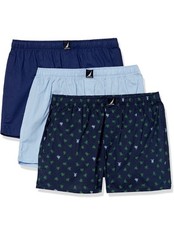 Nautica Men Cotton Woven 3 Pack Boxer Size M - No Tag