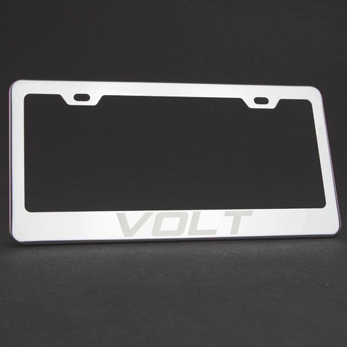 Volt Laser Engraved Polish Stainless Steel License Plate Frame Chrome Screw Cap - Picture 8 of 12