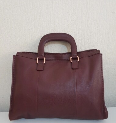 Ted Baker large Stab Stitch Tote Handbag, burgundy UK