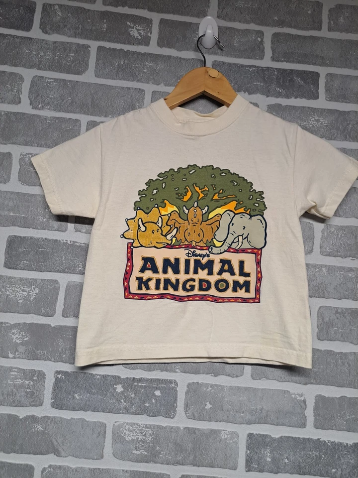 Camiseta Vintage Disney Infantil Animal Kingdom Tamanho 4-5 XS Fabricada nos EUA - Imagem 3 de 4