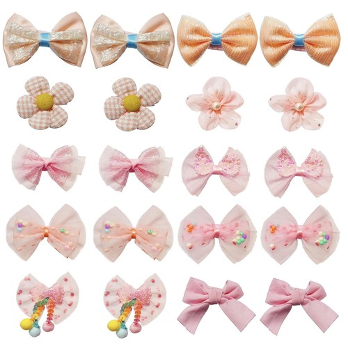 20Pcs Flower Hair Clips for Baby Girls Cute Snap Bow Accessories for Toddlers
