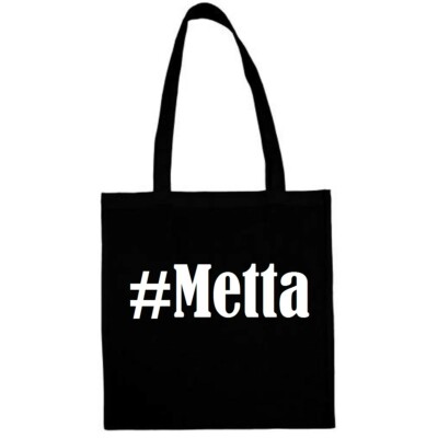 Tasche Beutel Baumwolltasche #Metta Hashtag Einkaufstasche Schulbeutel Turnbeute