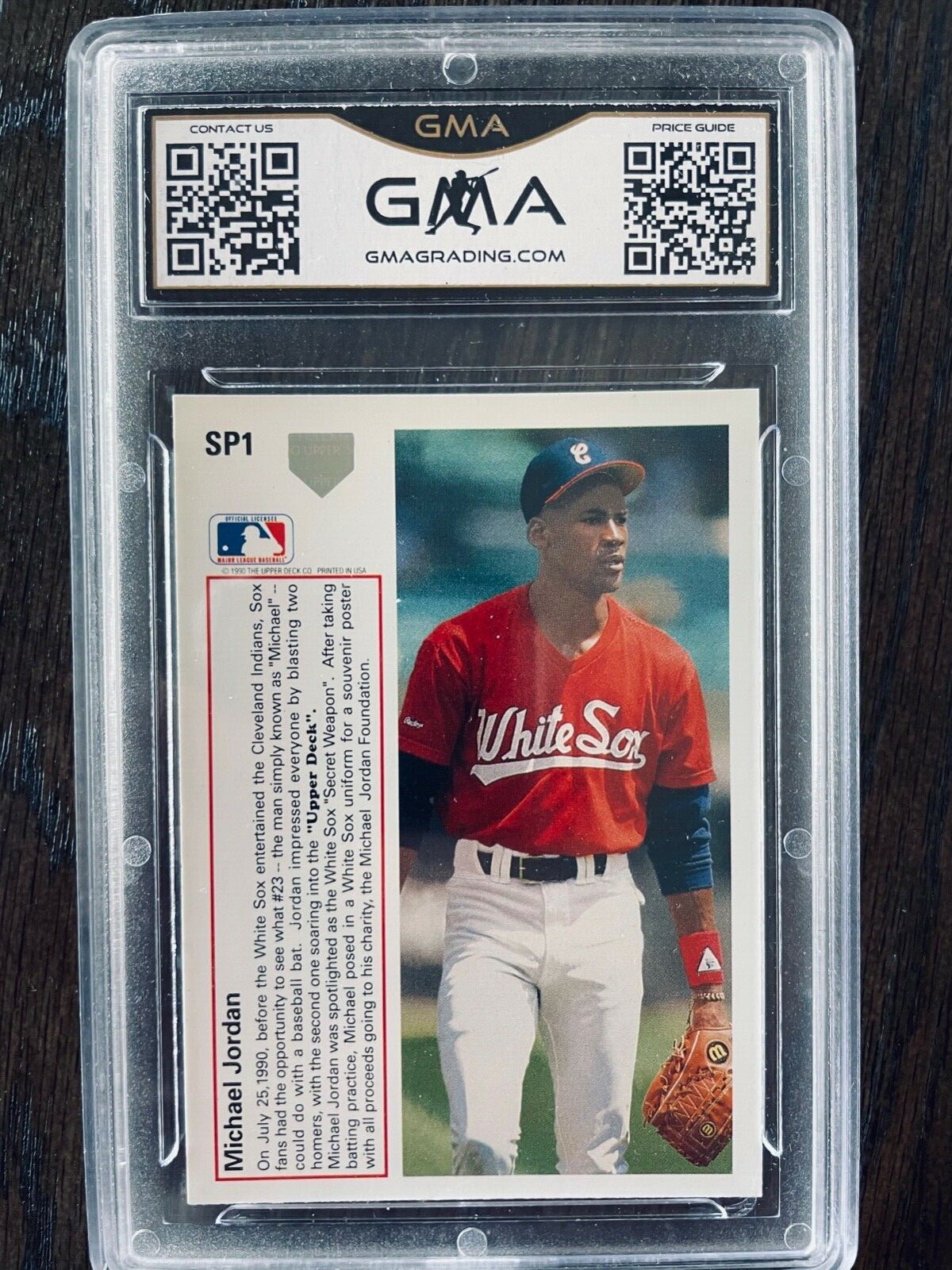 1991 MICHAEL JORDAN UPPER DECK BASEBALL WHITE SOX ROOKIE CARD RC SP1 GMA 10