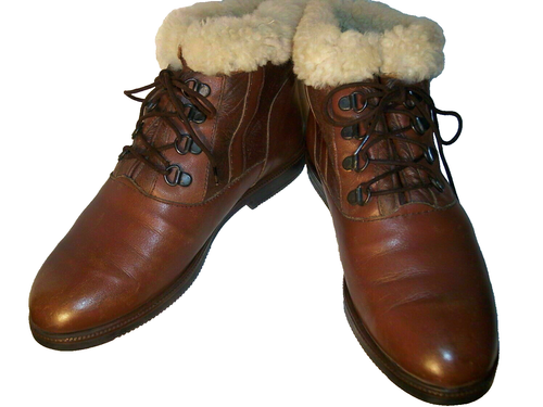 Draper of Glastonbury sz 7 (UK6) Sheepskin Shearling Lightweight Fashion Boots - Picture 2 of 8
