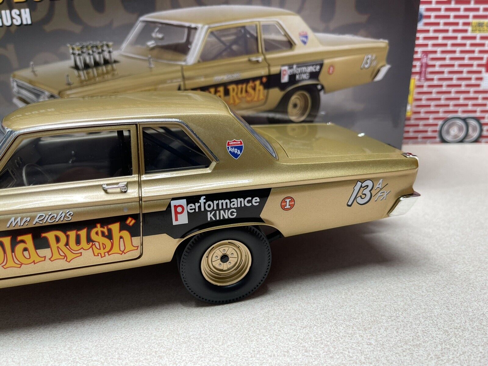 1/18 ACME 1965 DODGE CORONET AWB GOLD RUSH Mr. RICH DRAG CAR