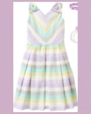 NWT Girls 6 Gymboree “TEA PARTY” Cotton/Linen STRIPED Sleeveless DRESSY DRESS