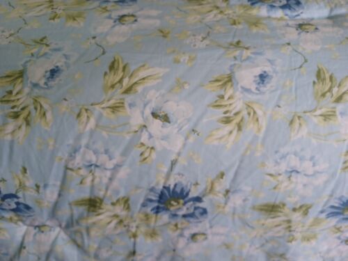 Laura Ashley King Comforter Set, Peony Garden Light Blue & Green 100% Cotton - Picture 11 of 12