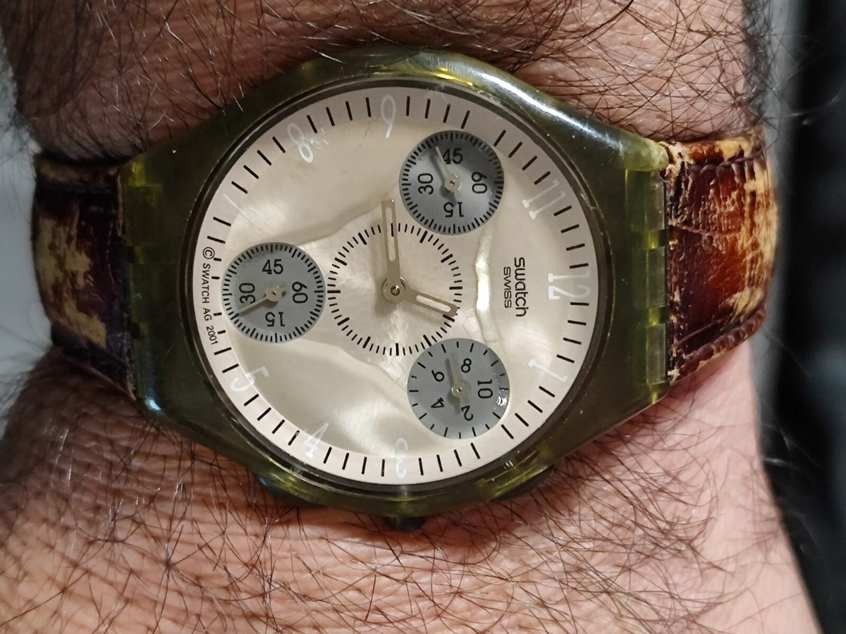 swatch SKIN chrono 2本 SWATCH SKIN CHRONO 2001 - SUYM102 Pink Swiss Made men's