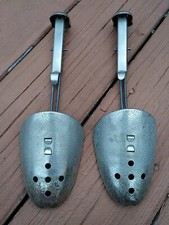 Vtg 1950s Ecko Hammered Metal Adjustable 9"-12" Shoe Tree Stretchers Shapers-VG