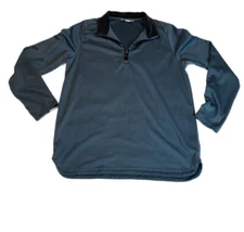 Reebok 2XL Longsleeve Green Quarter Zip Mens Logo Pullover Pre/Post Workout