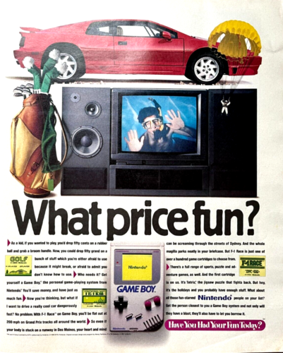 1991 Nintendo Game Boy Original Print Advertising Handheld Video Game Vintage Ad