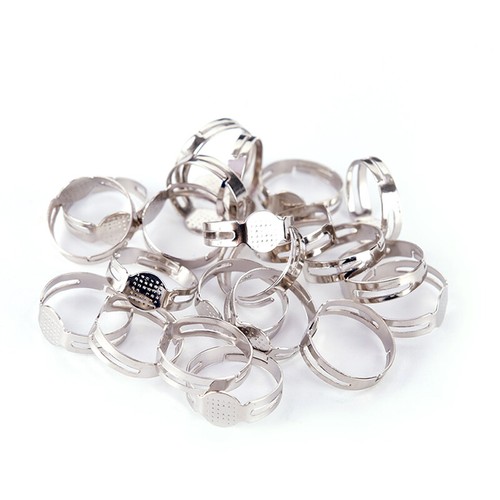 50pcs 8mm Flat Pad Ring Bases DIY Blank Findings For Jewelry Making AdjustaH&q& - Picture 15 of 15