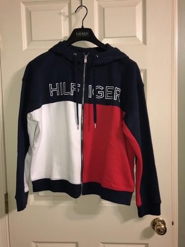 SUDADERA CON CAPUCHA TOMMY HILFIGER MUJER AZUL MARINO CON CAPUCHA con cremallera completa bandera deletreada grande - Imagen 3 de 11