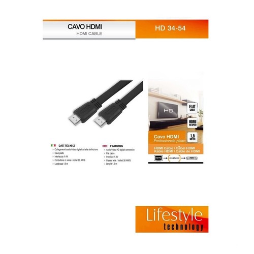 Cavo HDMI 1,5 metri audio video digitale cavetto tv pc sky hd maschio high speed - Picture 4 of 5