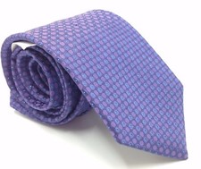  125 Kenneth Cole Mens Blue Purple Polka Dot Necktie Silk Skinny Neck Tie 58x3