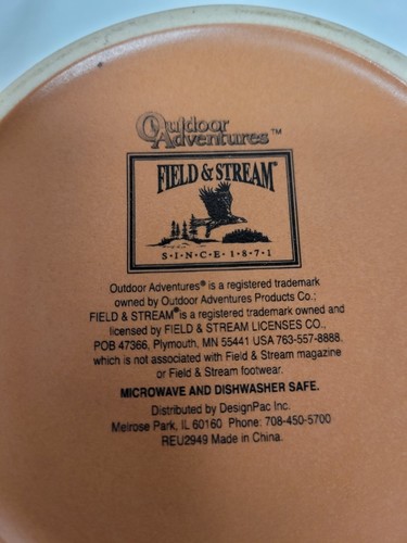 Field and Stream Soup Mug Bowl Coffee 12ozs Bald Eagle Stoneware Cabin Hunting - Picture 8 of 12