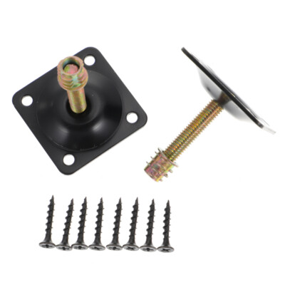 Lovelysp Metal Sofa Leg Mounting Plates - 4 Pack Furniture Repair Brackets With Screws