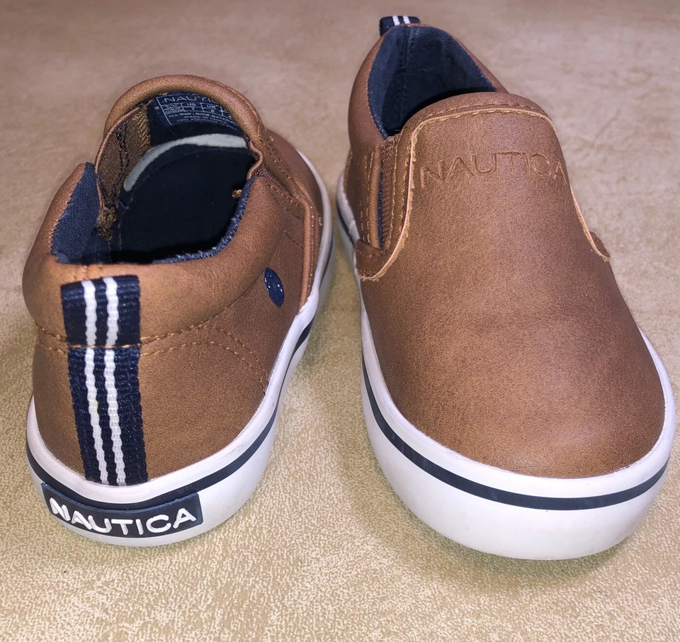 Nautica ребенка ясельного возраста Baby обувь эластичный коричневый синий размер США 7 - Изображение 3 из 4
