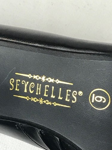 Seychelles Leather Round Toe Pumps Shoes Size 6 Black Medium Heels - Picture 5 of 6