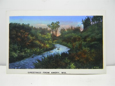 Vintage Greetings From Amery Wisconsin Postcard - P34
