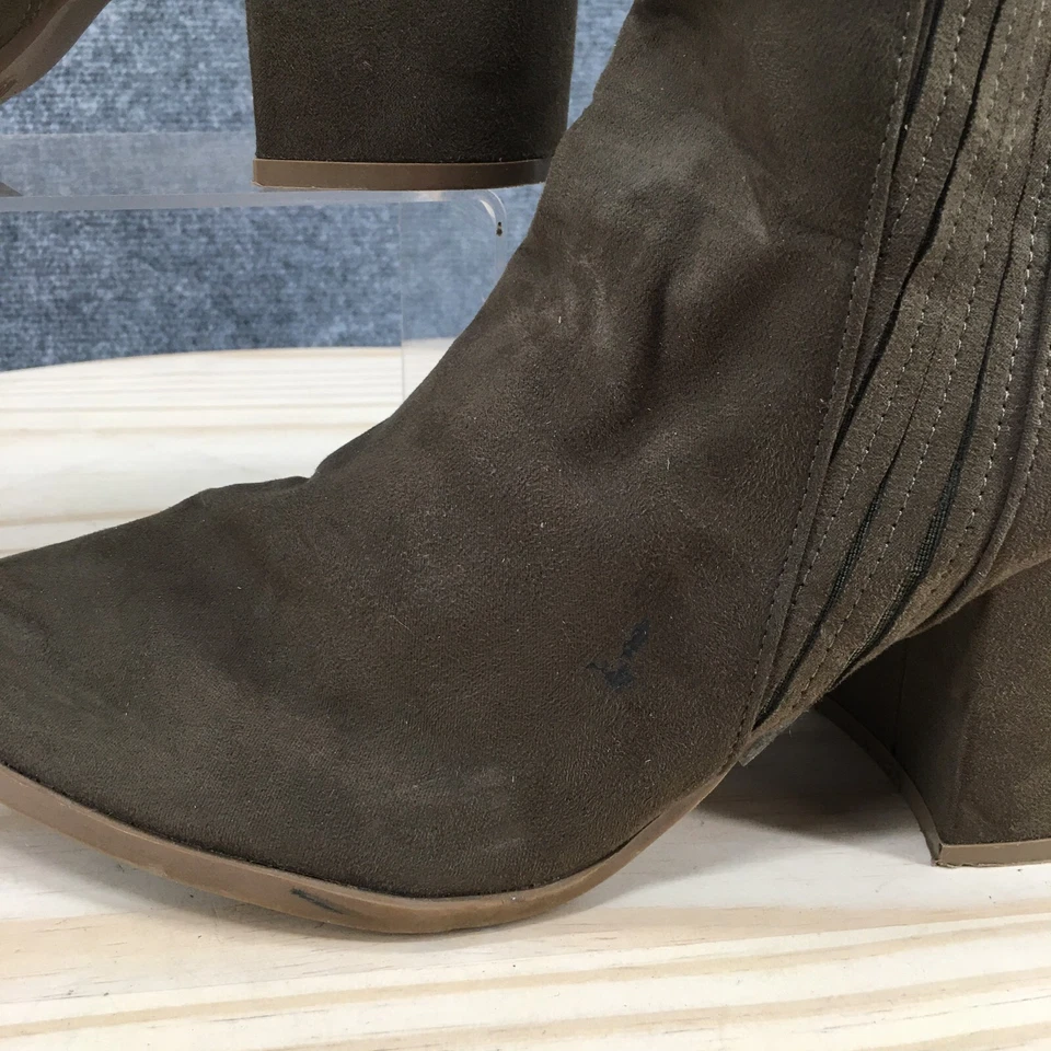 Justfab ботинки женщин 10 коричневый Shannen лодыжки ботинок вкратце носок замши повседневный - Изображение 3 из 4