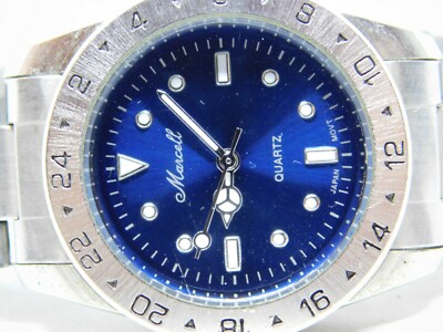 Marcell 時計 Marcell Silver Tone Quartz Analog Men's Watch Sz. 6 1/4