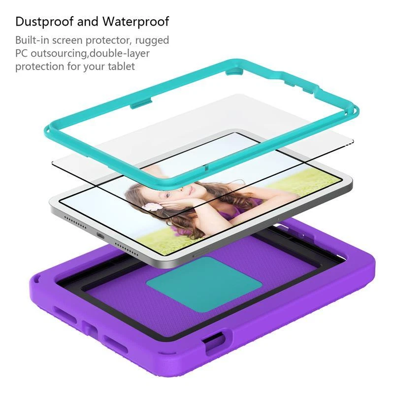 Kids Case For iPad Mini 6 5 4 3 2 Heavy Duty Rugged Shoulder Strap Stand Cover - Image 4 of 4