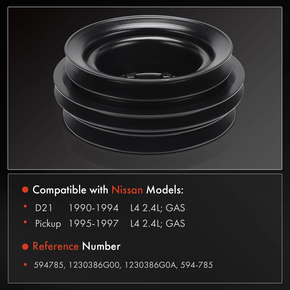 Equilibrador armónico para camioneta Nissan D21 1990-1994 1995 1996 1997 2,4 L gas sohc Foto 2 de 4