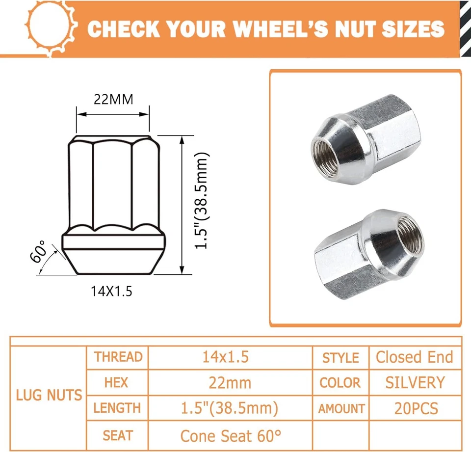 20 Dodge Ram 1500 OEM Factory Style Chrome Lug Nut 14x1.5 For 2012 & Newer Truck - Image 3 of 4