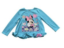 Vtg Disney Mickey s Stuff for Kids Minnie Mouse Blue Peplum Sweatshirt 5 6