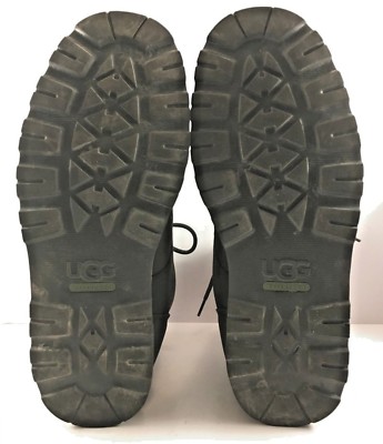 Ugg Australia Black Leather Hannen Lace Up Ankle Boots Mens  display picture 3
