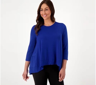 Attitudes by Renee Knit Tiered Top Cobalt Sea,X-Small