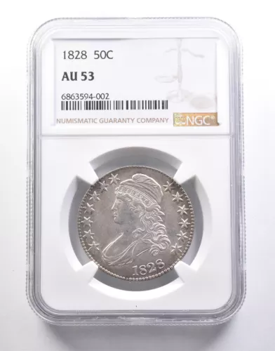 1828 Capped Bust Half Dollar AU53 NGC *6637