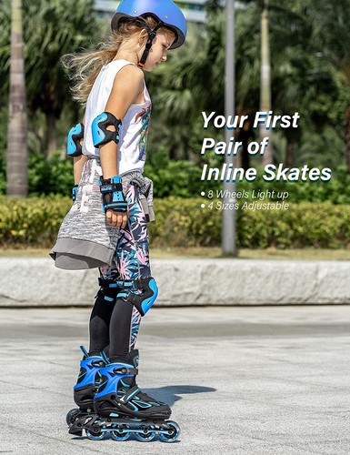 2PM SPORTS Vinal Adjustable Flashing Inline Skates X-Large-Adult (8W-12W/7M-11M) - Picture 7 of 7