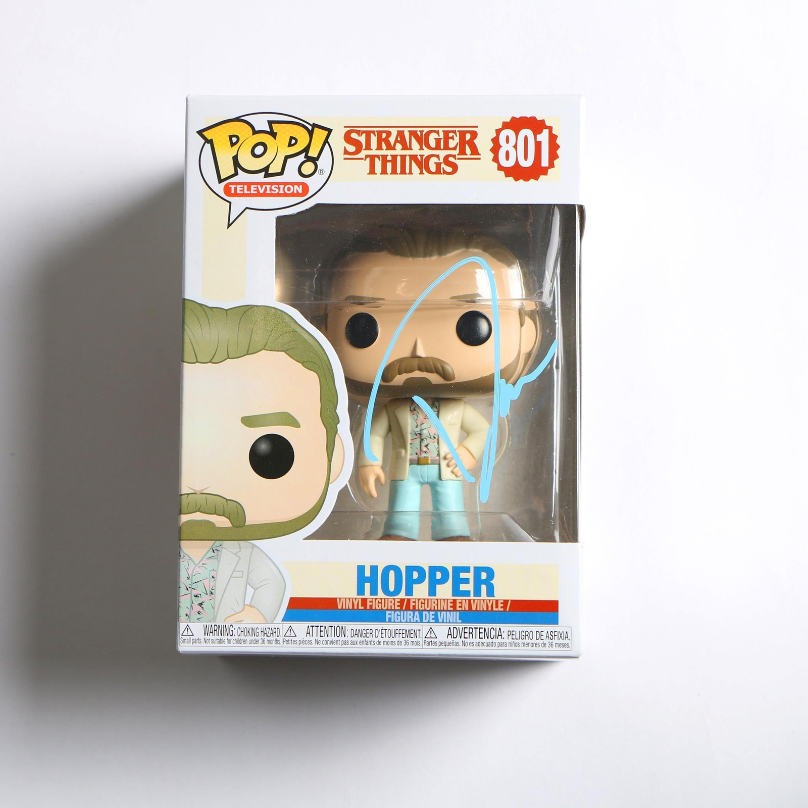 David Harbour Signed Funko Pop #801 Hopper Stranger Things Beckett COA 