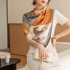 Luxury Horse Print Square Scarf Vintage I Outdoor Head Wrap 110 110cm