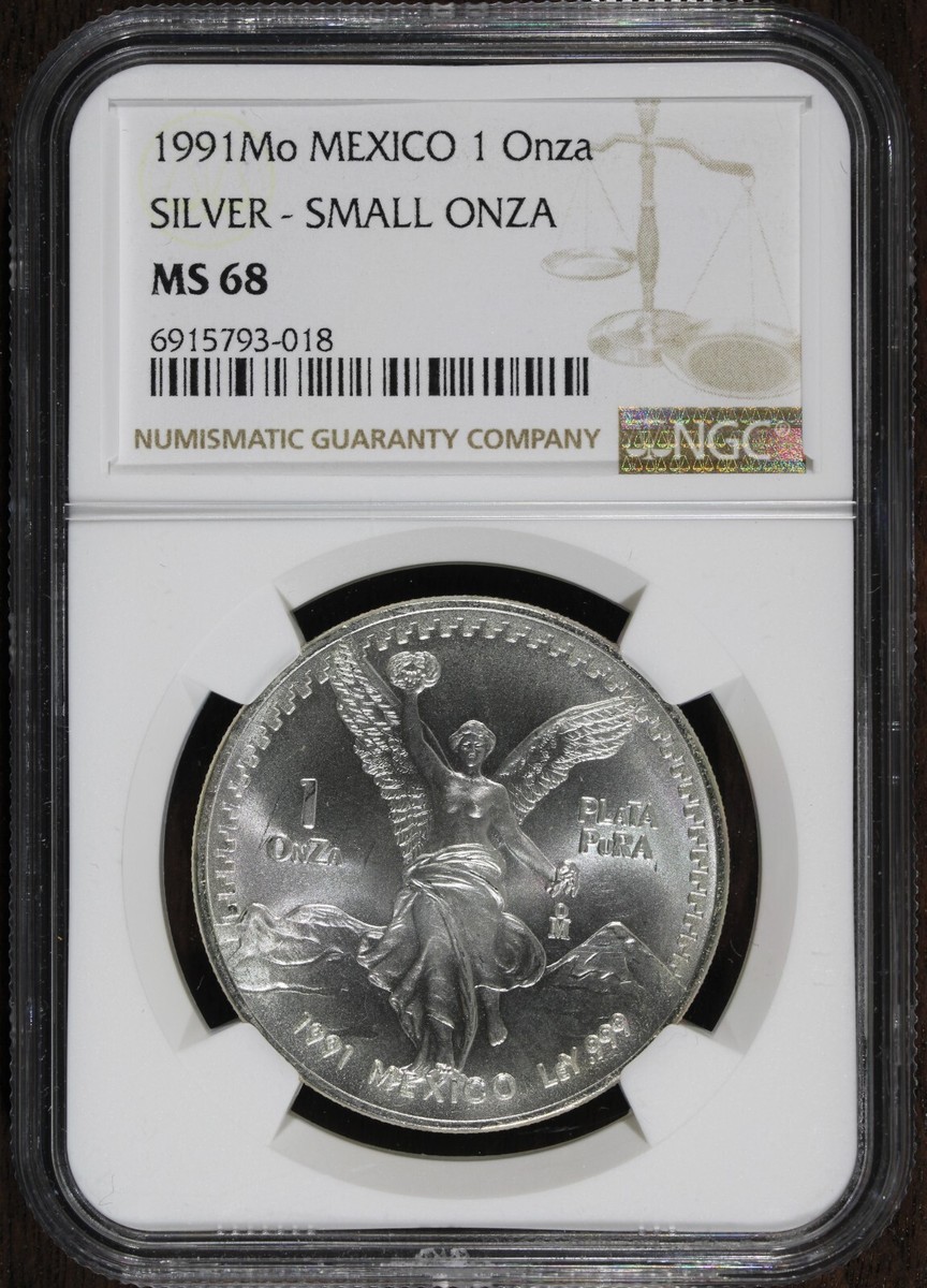 1991-Mo (MS68) Mexico Silver Libertad 1 oz NGC Silver Coin