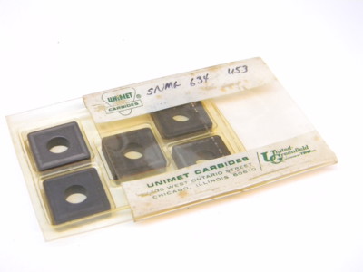 NEW SURPLUS 5PCS. UNIMET  SNMG 634  GRADE: U53  CARBIDE INSERTS