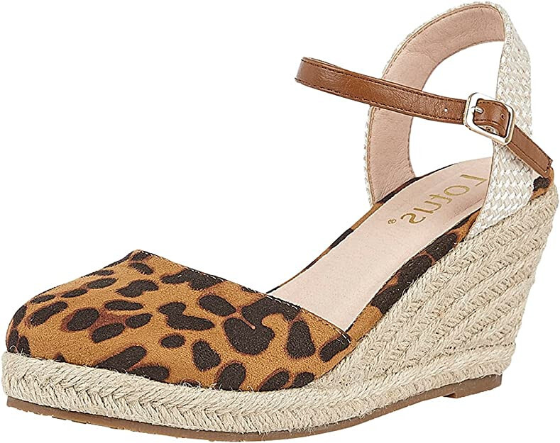 Alpargata Lotus Liv Leopardo Estampado Animal Cuña - Talla UK 6 - Marrón Nueva en Caja Nueva