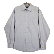 Eton of Sweden Ganghester 1928 Dress Shirt Mens 16-1/2 42 100 Cotton Red Blue