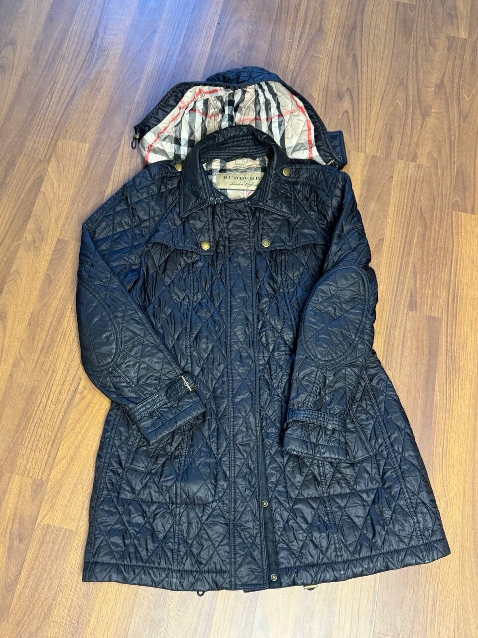 Burberry Brit Quilted Mid-Length Coat Size L 100 Authentic