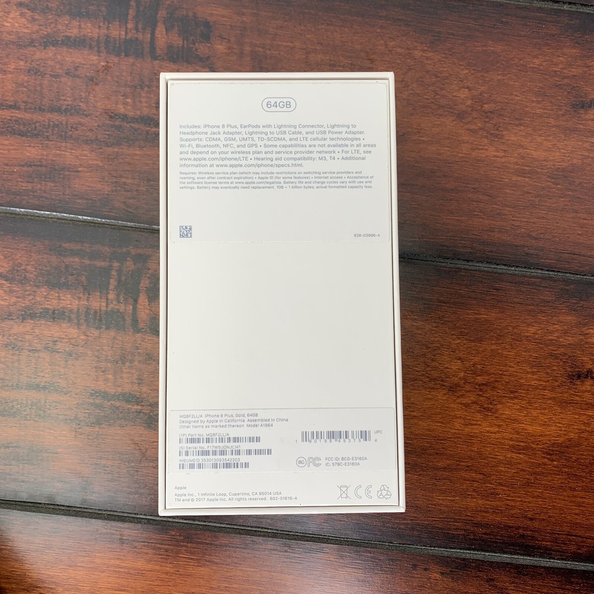 Iphone 8 Plus Gold 64 GB BOX ONLY | eBay