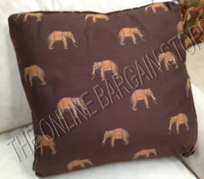 Frontgate Elephant animal safari Indoor sofa bed chair Throw Pillow Brown 20"